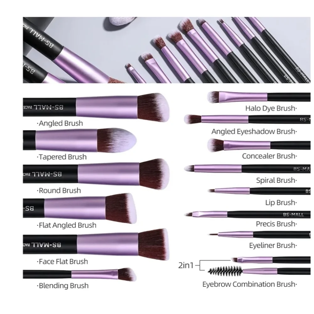 BS-MALL 14 pc makeup brush Professional gift set NEW - Picture 4 of 4